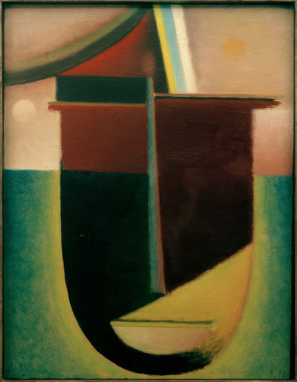 Cabeça abstrata: claro e escuro de Alexej von Jawlensky