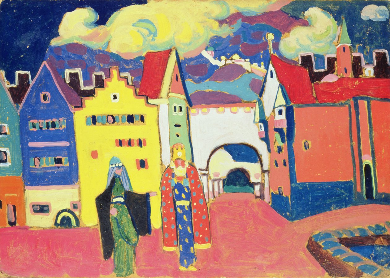 Cidade Oriental, 1908 (óleo sobre papelão) de Alexej von Jawlensky