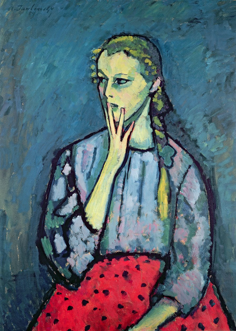 Retrato de uma jovem garota de Alexej von Jawlensky
