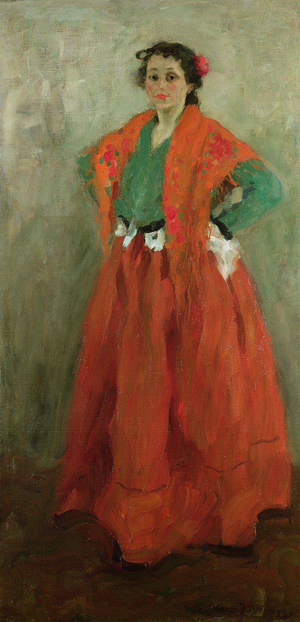 A esposa do artista vestida como uma mulher espanhola, c.1901 de Alexej von Jawlensky