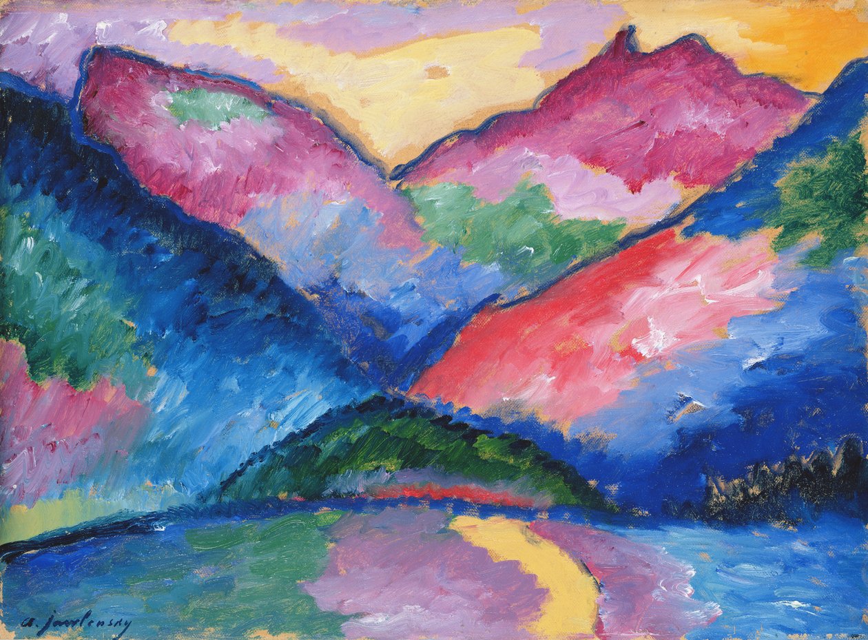 O Vale de Oy, 1910 (óleo em papelão) de Alexej von Jawlensky