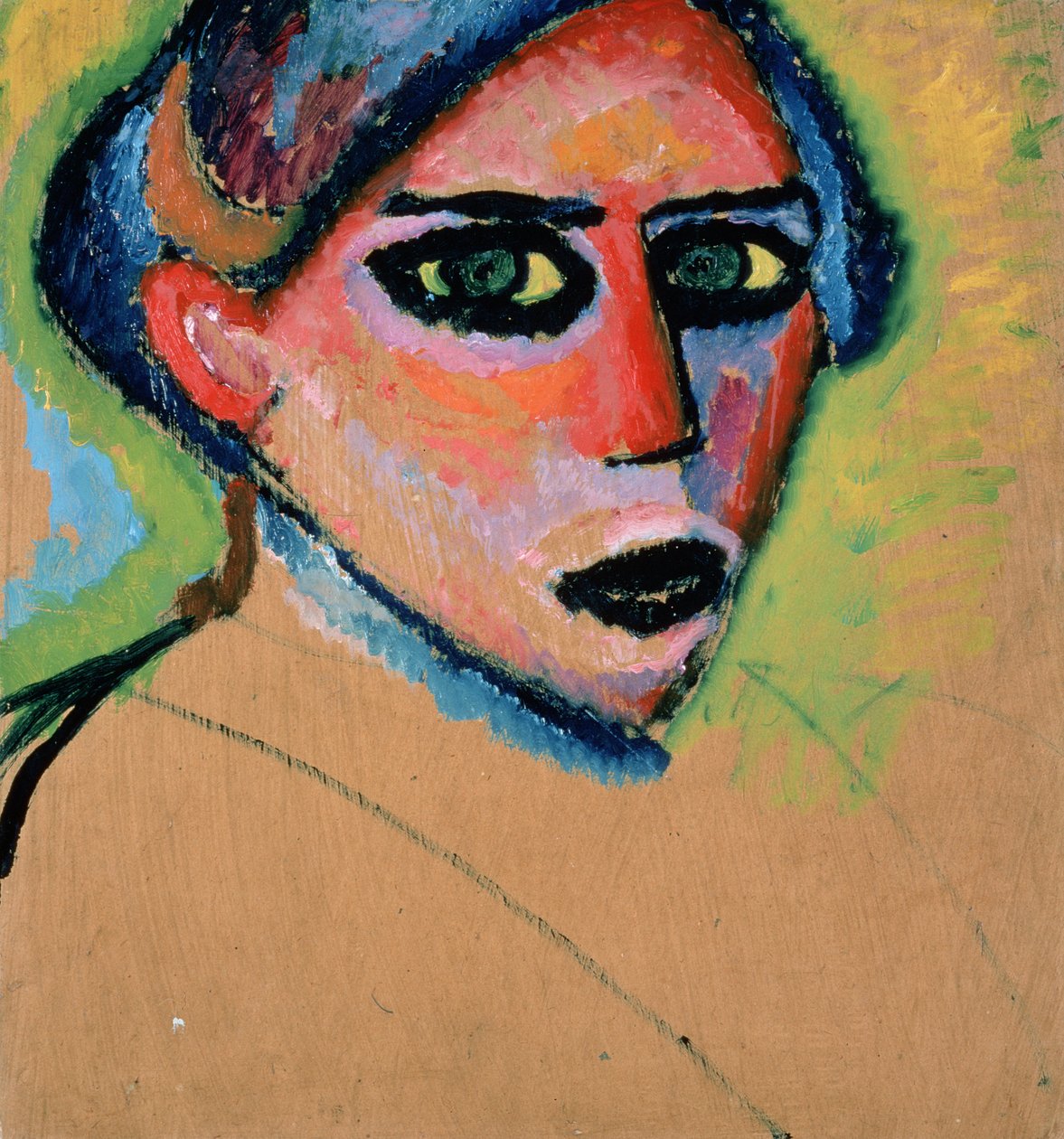 Cabeça de mulher, 1911 (óleo sobre papelão) de Alexej von Jawlensky