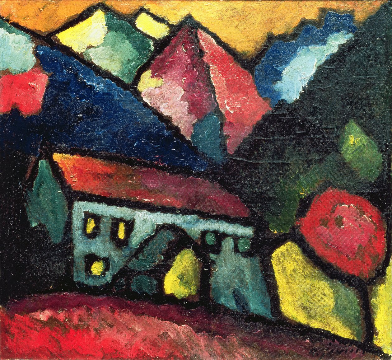Uma casa nas montanhas, c.1912 de Alexej von Jawlensky