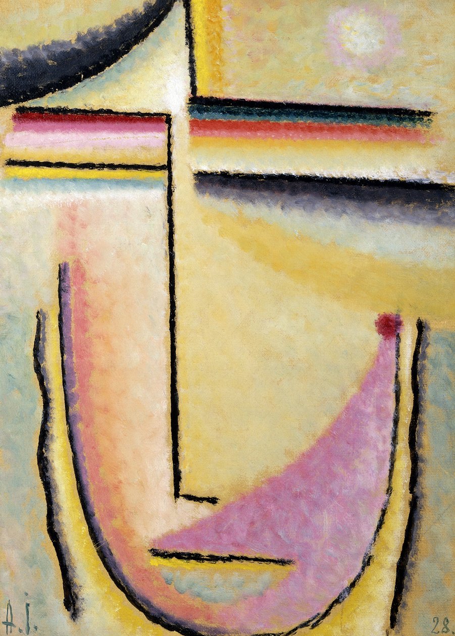 Cabeça abstrata; Cabeça abstrata, 1928 de Alexej von Jawlensky