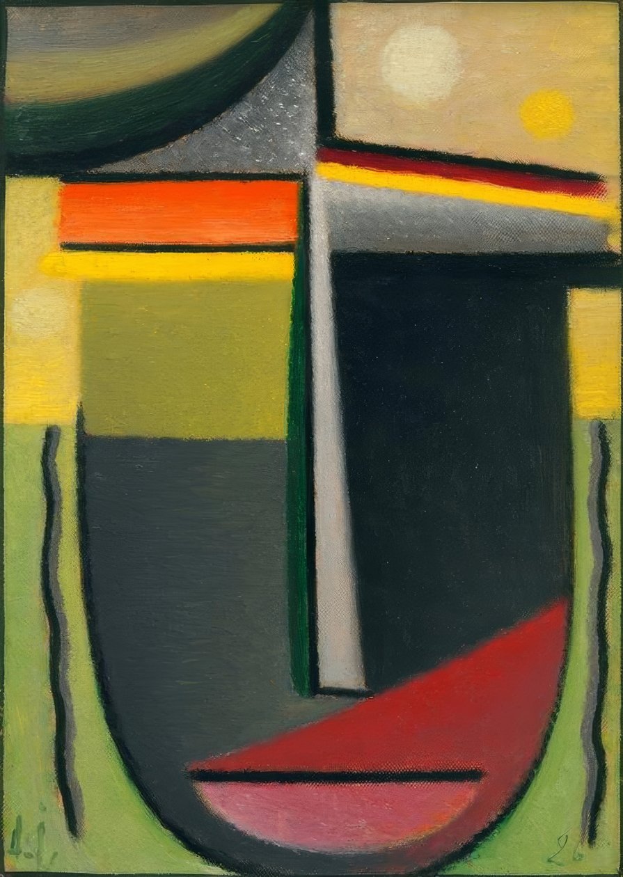 Cabeça Abstrata: Interior com aspecto verde - Ouro de Alexej von Jawlensky