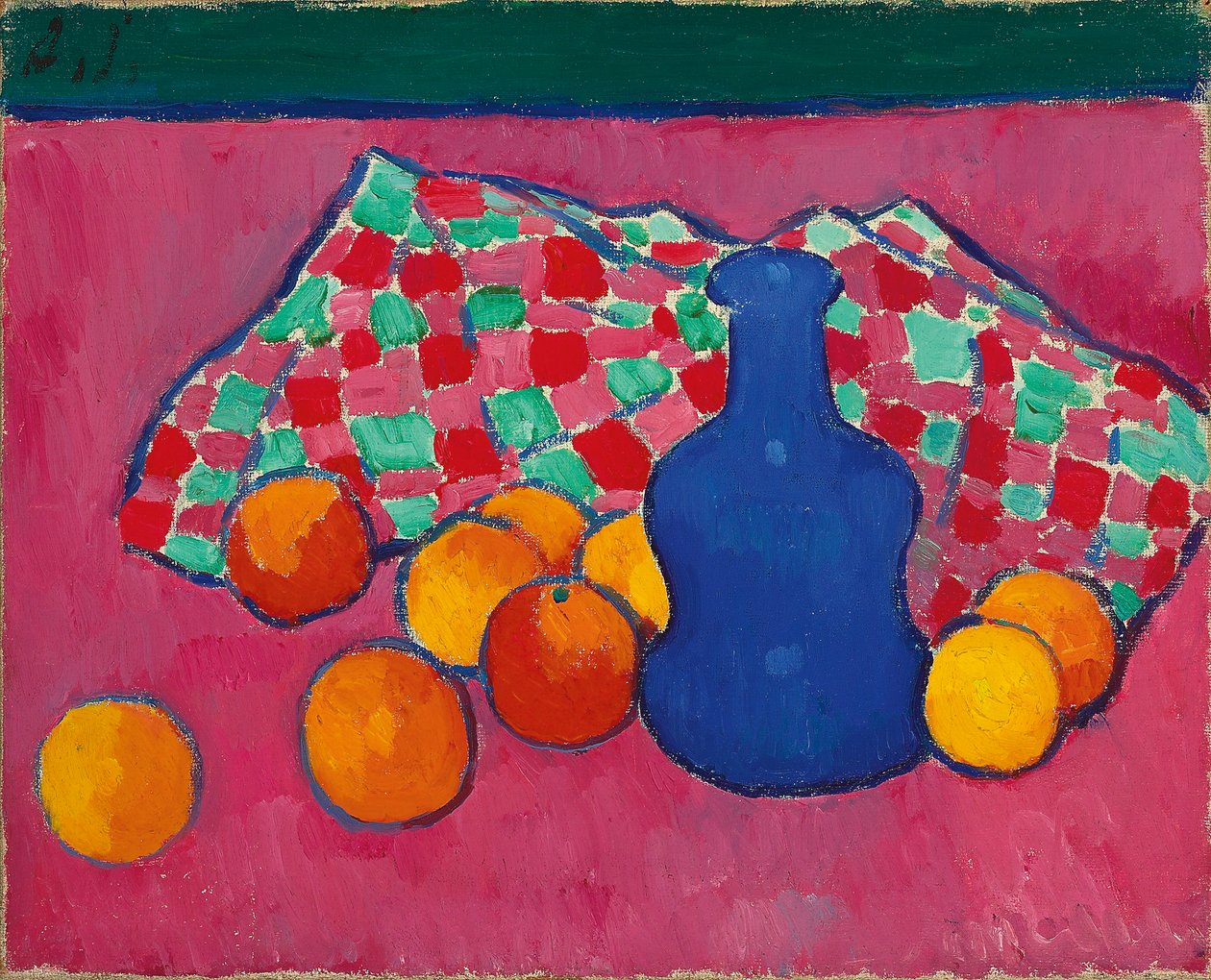 Vaso azul com laranjas, 1907 de Alexej von Jawlensky