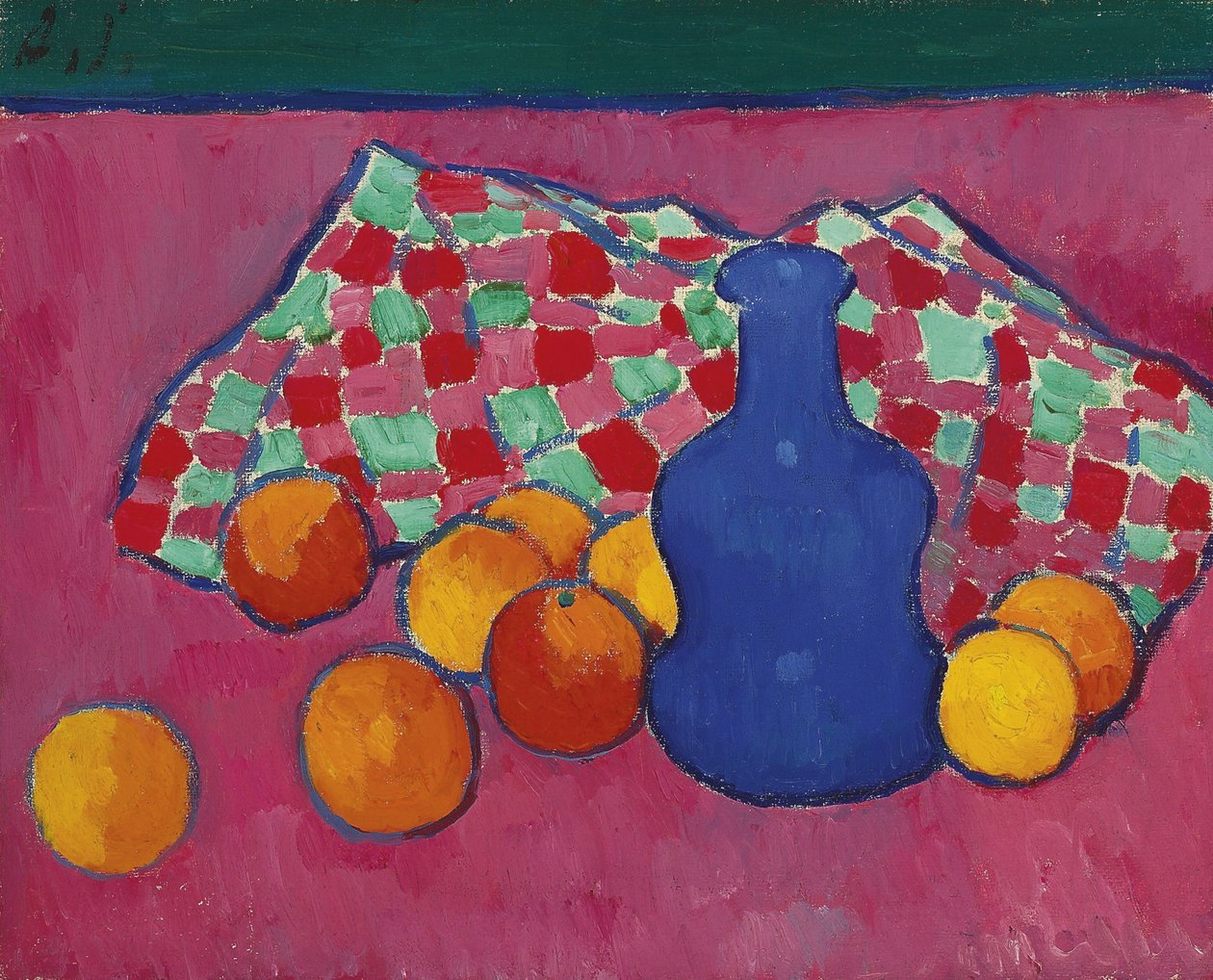 Vaso azul com laranjas, 1908 de Alexej von Jawlensky
