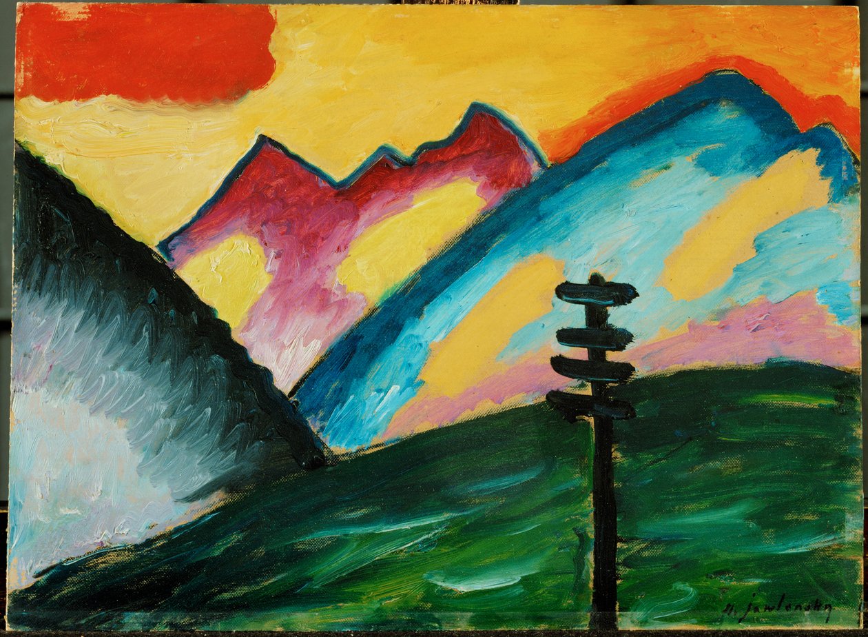 Einsamkeit - solidão (óleo sobre cartão) de Alexej von Jawlensky