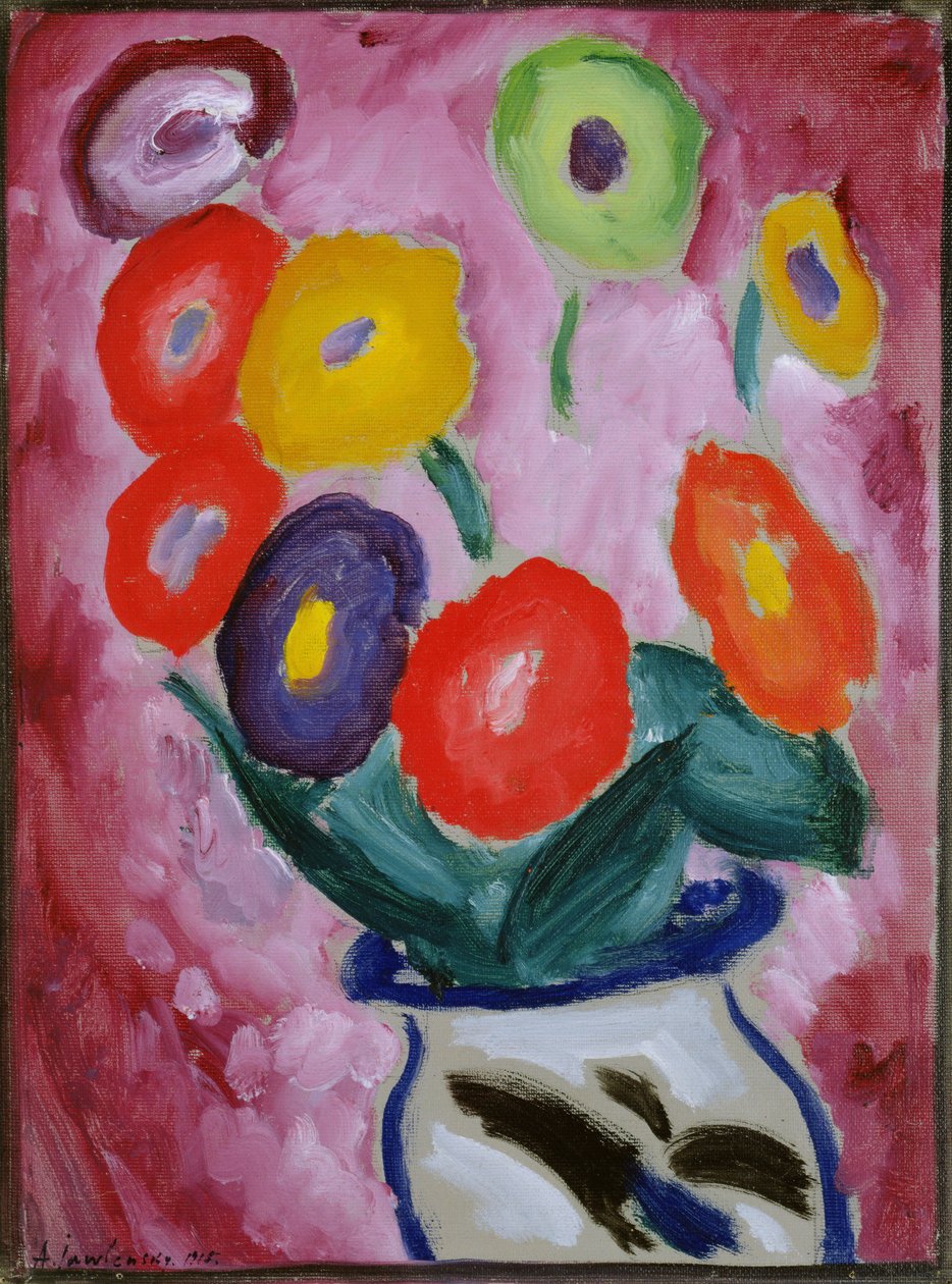 Natureza morta floral, 1915 de Alexej von Jawlensky