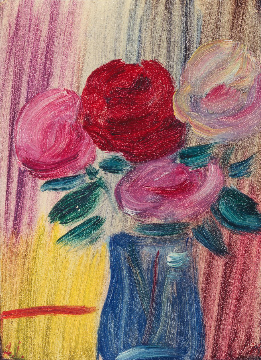 Flores em vaso azul; Flores em um vaso azul, 1936 de Alexej von Jawlensky