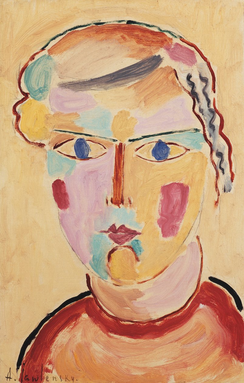 Menina, brilhante na aparência; Cabeça de menina, aparência brilhante, 1916 de Alexej von Jawlensky
