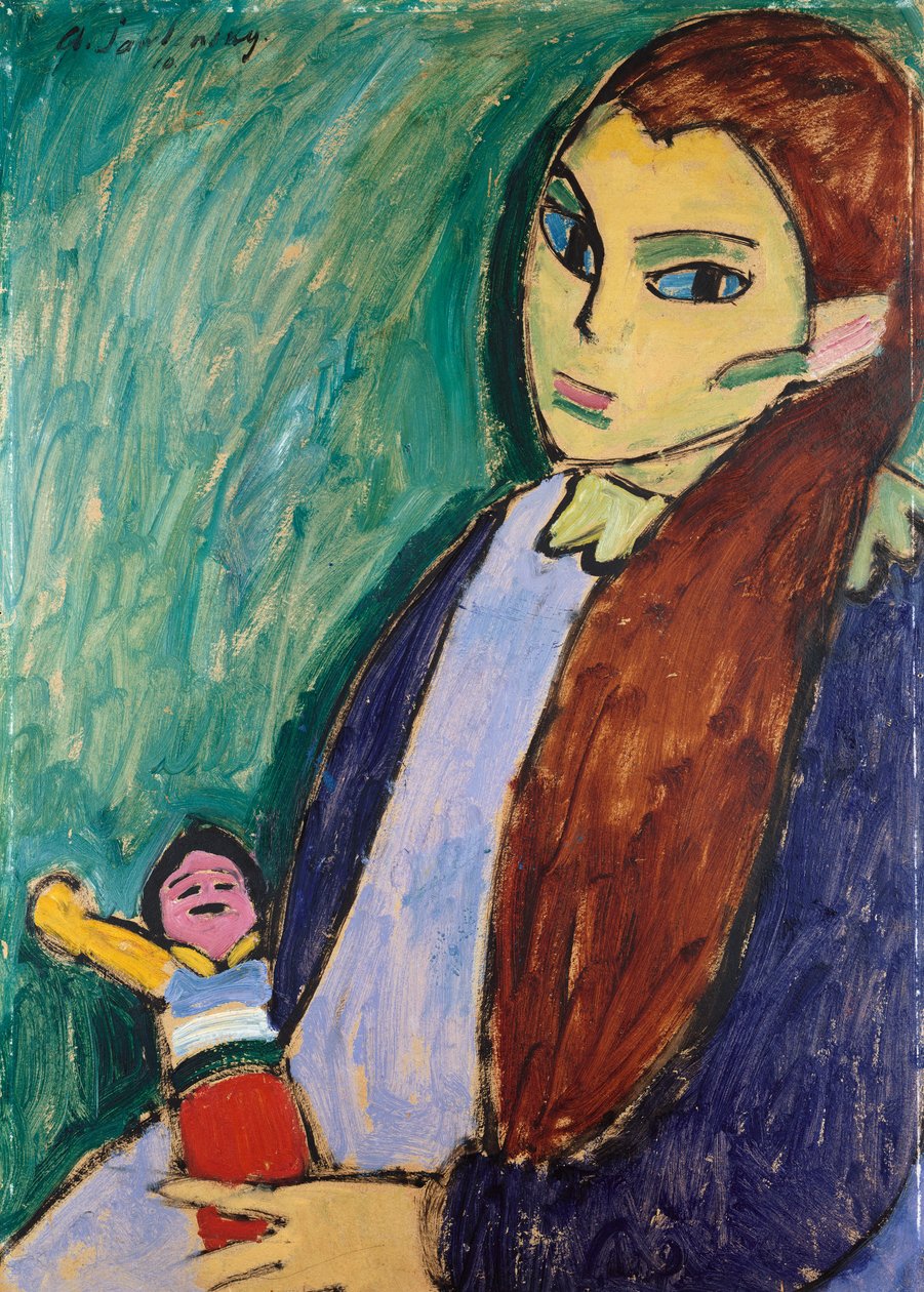 Menina com Boneca, 1910 de Alexej von Jawlensky