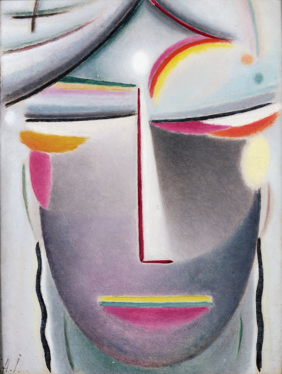 Cabeça (Buda das Trevas), c.1927 (óleo sobre tela colocado a bordo) de Alexej von Jawlensky