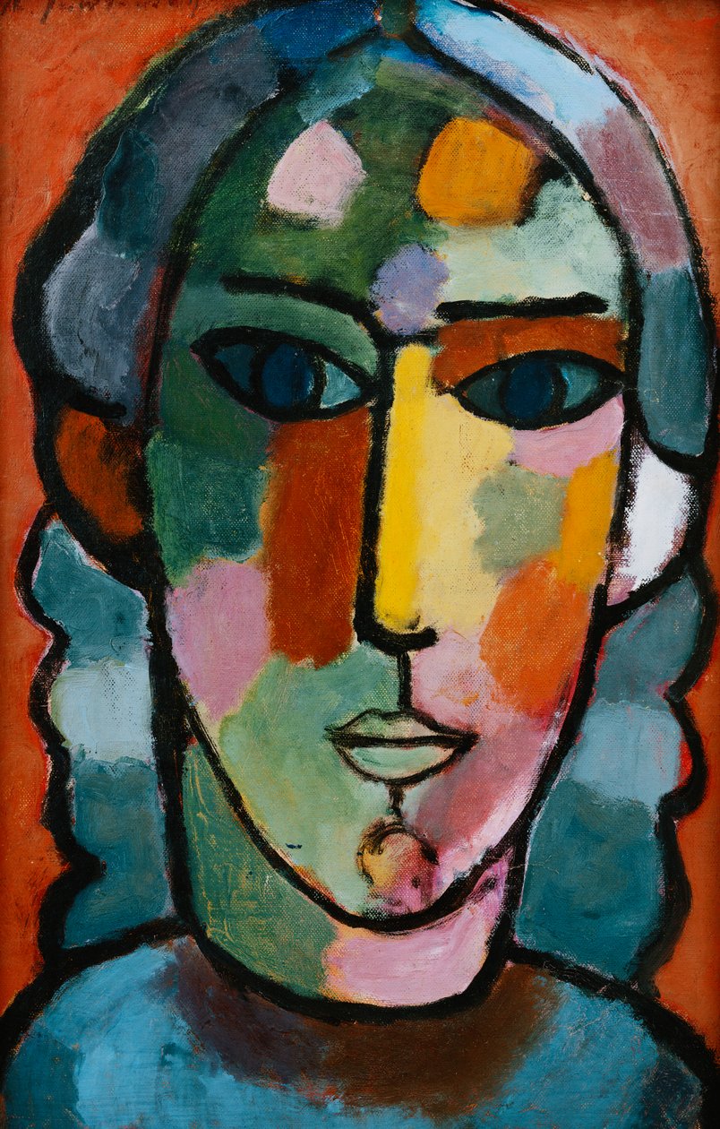Cabeça de menina; Madchenkopf, c. 1915-16 de Alexej von Jawlensky