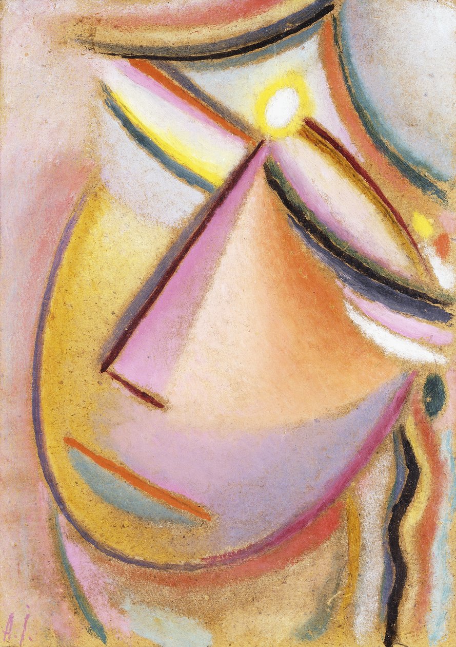Rosto do Salvador: Cabeça Inclinada, 1923 de Alexej von Jawlensky