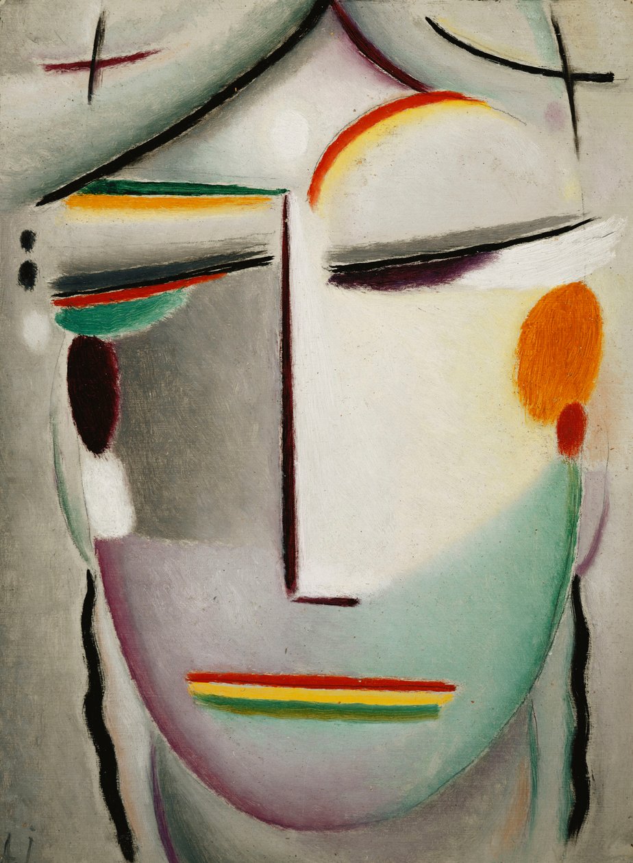 Os santos enfrentam: Rei Remoto - Buda II; Rosto do Salvador: Alteza Ferne - Buda II, c.1921 de Alexej von Jawlensky