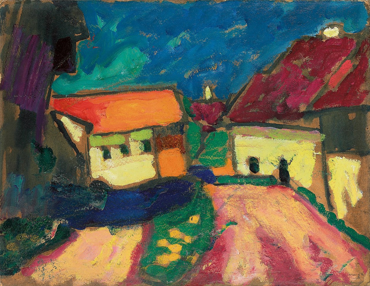 Estudo da Paisagem, Village Road, c. 1908 de Alexej von Jawlensky