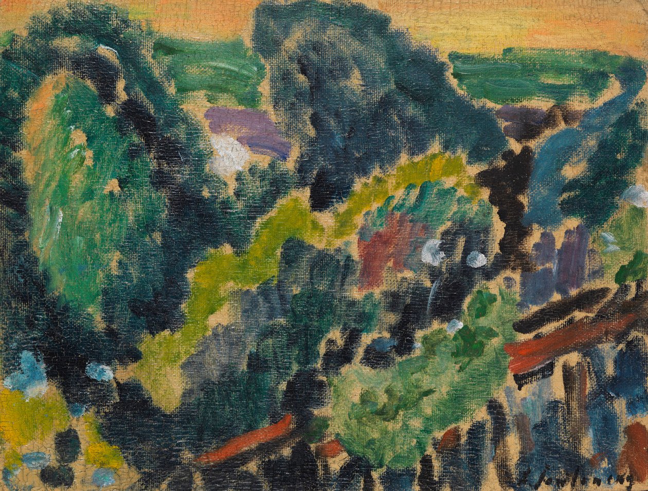 Paisagem no lago de Genebra, c. 1914 de Alexej von Jawlensky