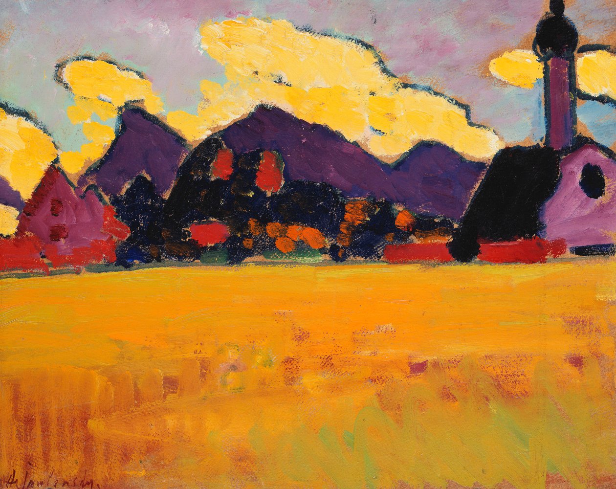 Paisagem perto de Murnau; Paisagem perto de Murnau, c.1910 de Alexej von Jawlensky
