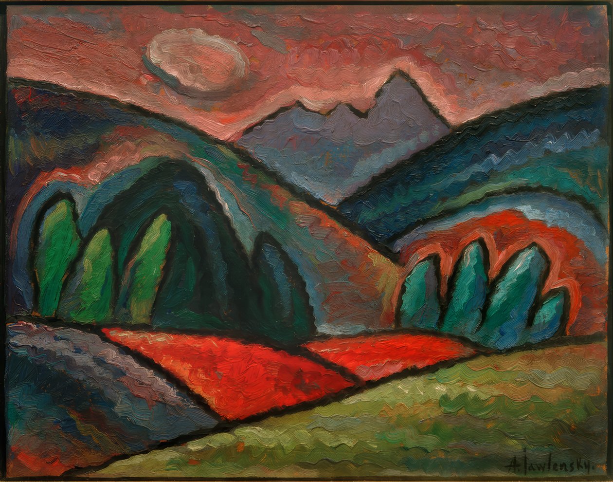 Paisagem perto de Oberstorf de Alexej von Jawlensky
