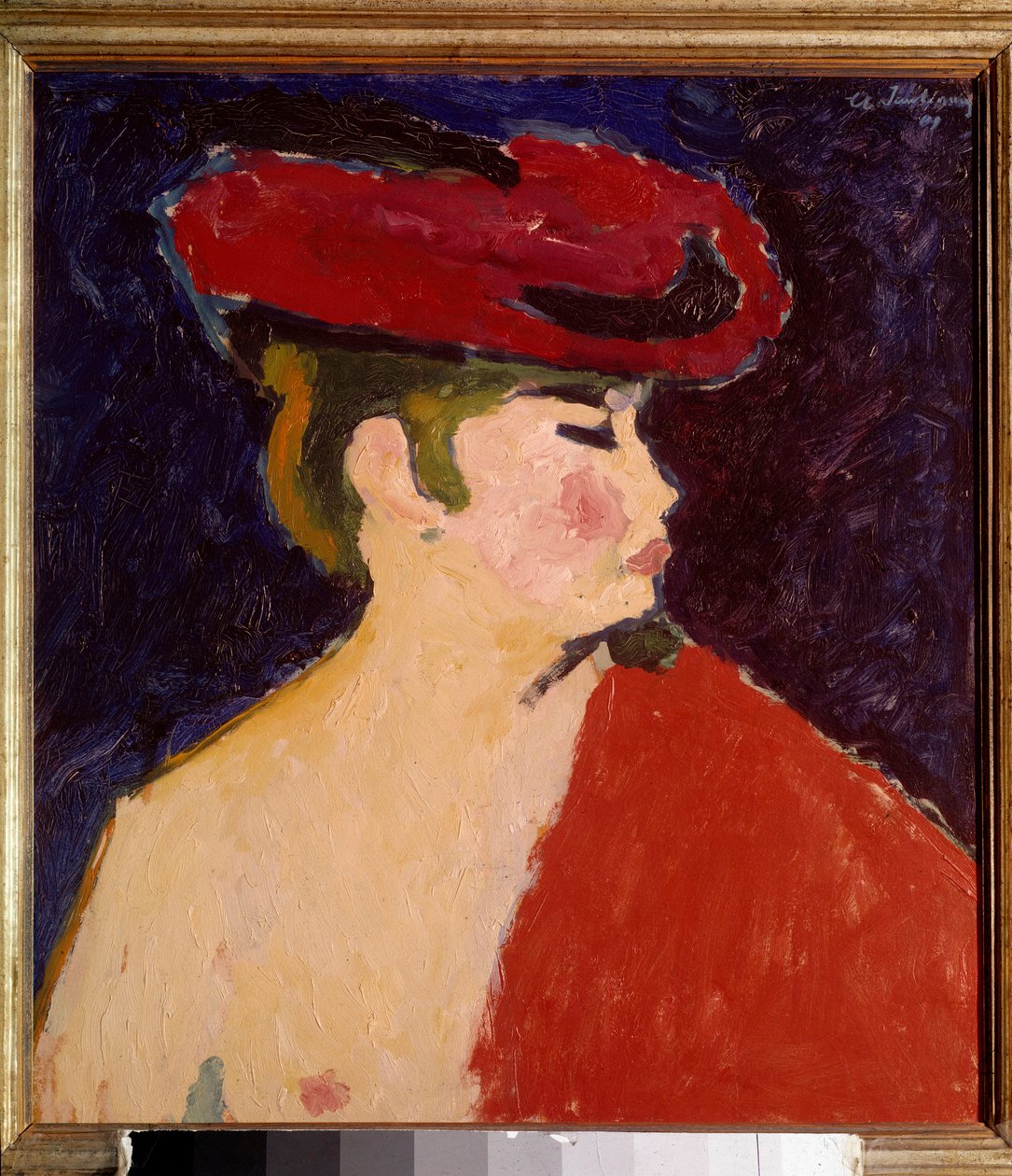 Le chale rouge Painting by Alexei von Javlensky (Alexi von Jawlensky, Alexej von Javlenski) (1864-1941) Século 20 Munique. Galeria Stangl de Alexej von Jawlensky