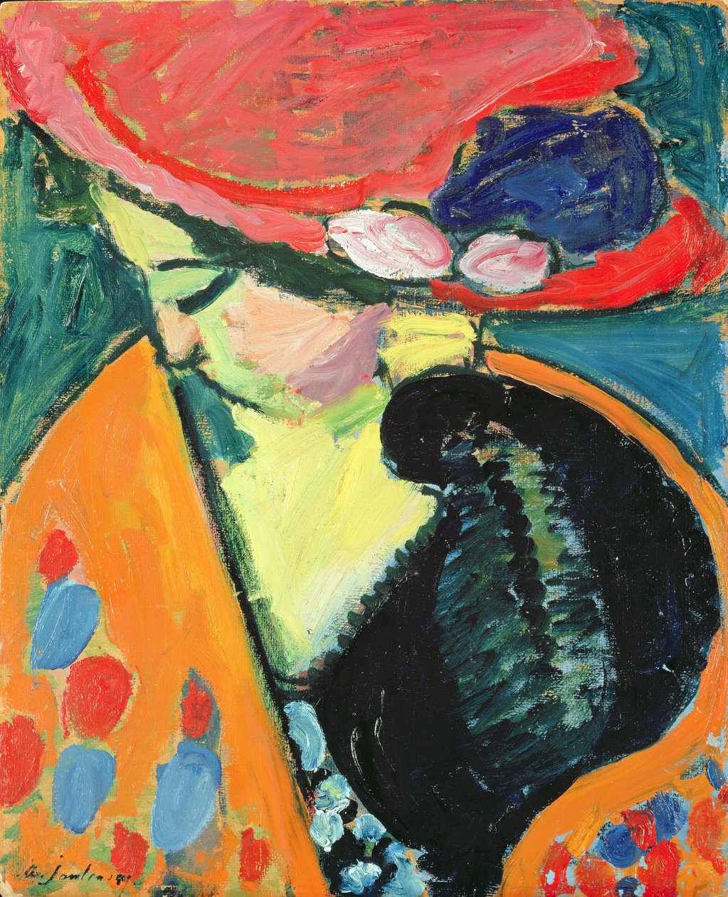 Cabeça abaixada, 1909 de Alexej von Jawlensky