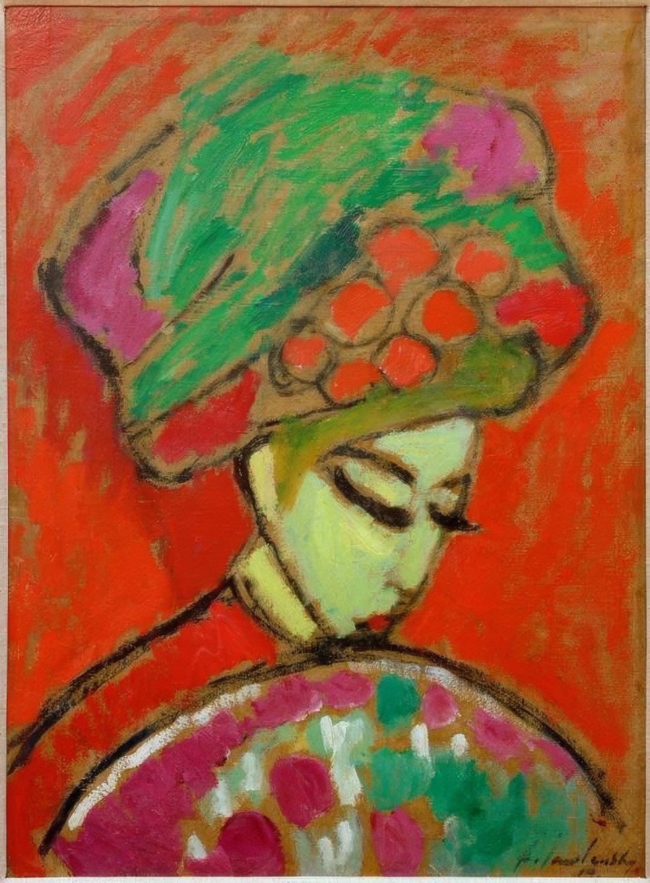 Menina com chapéu de flor de Alexej von Jawlensky