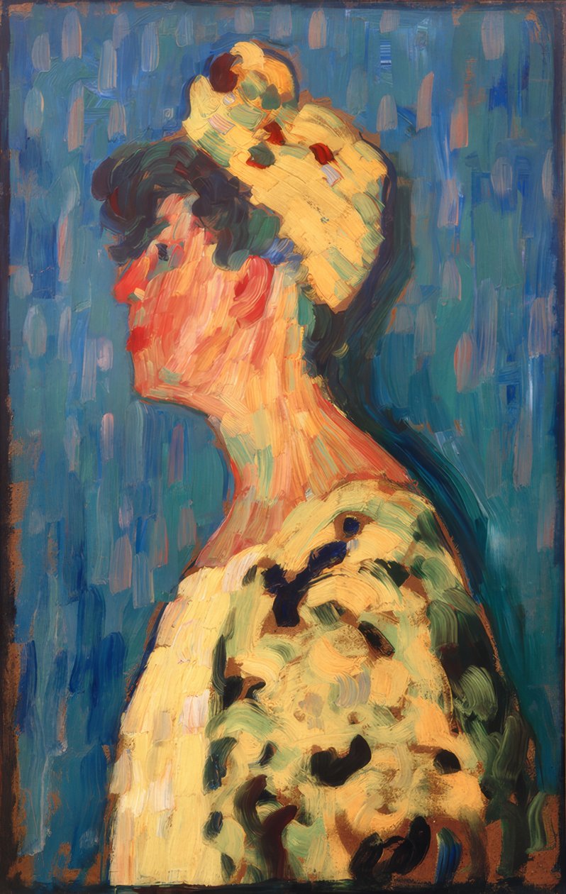 Marianne von Werefkin de perfil de Alexej von Jawlensky