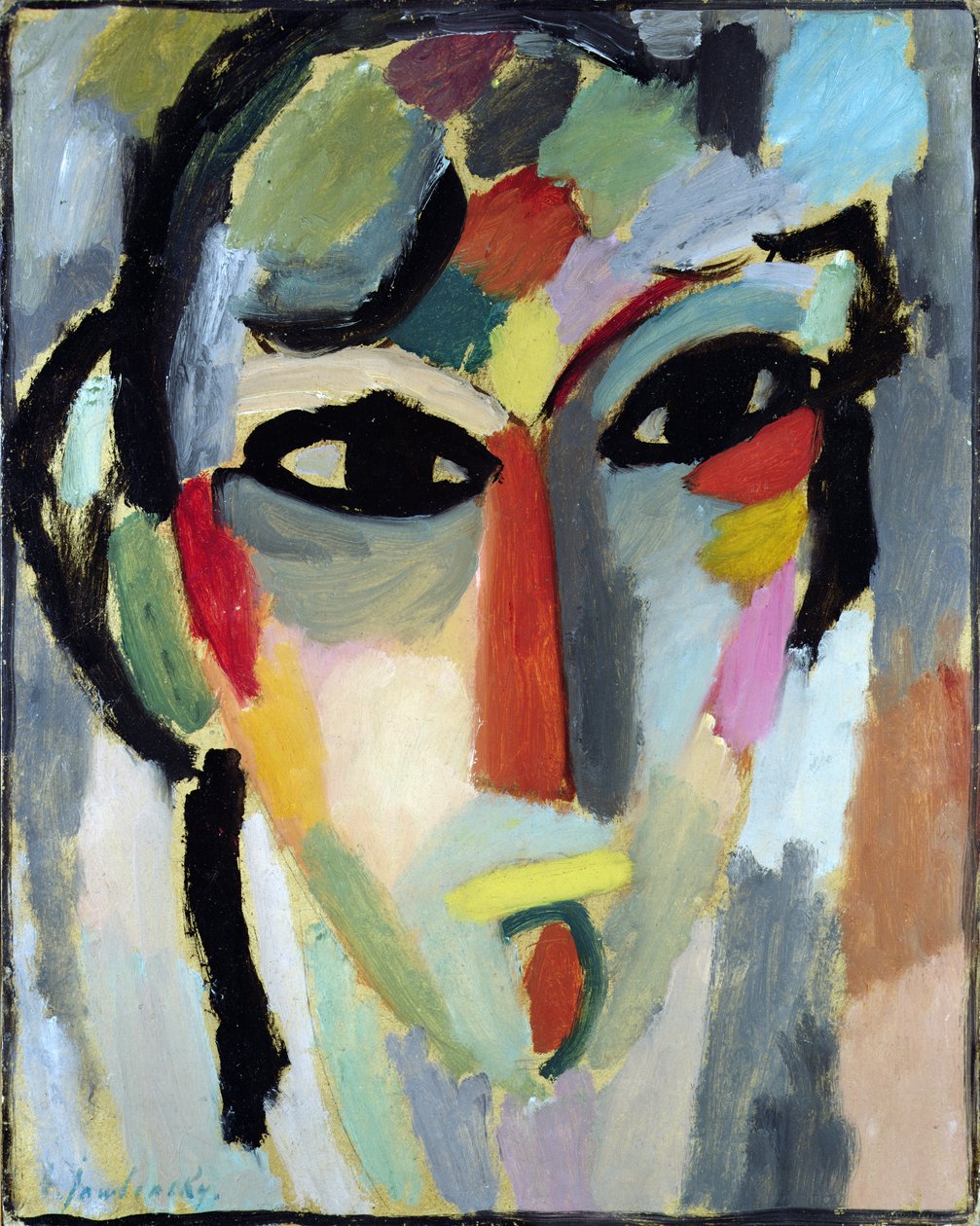 Mystical Head, c.1918 (óleo sobre painel) de Alexej von Jawlensky