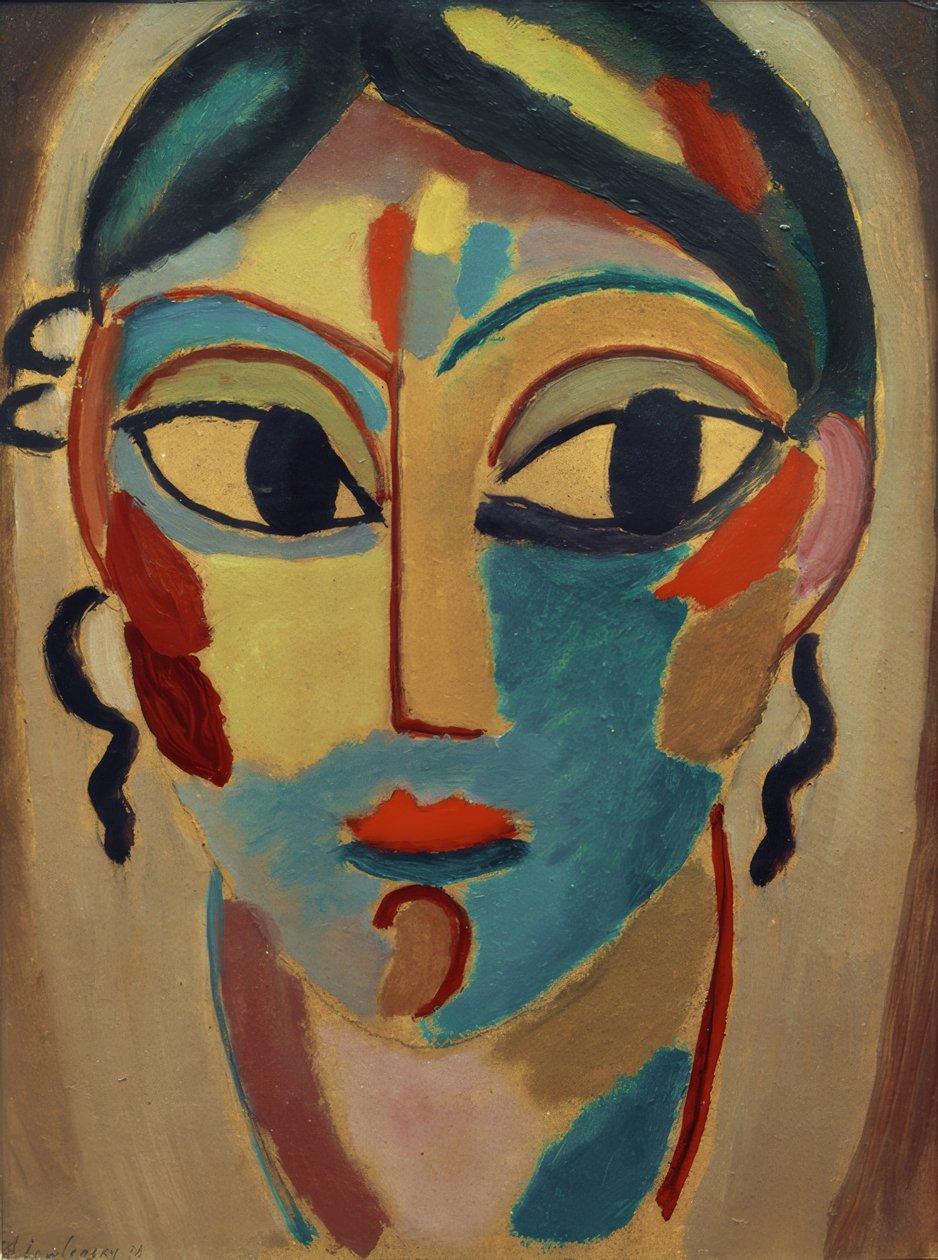 Cabeça mística: Cabeça de menina (frontal) de Alexej von Jawlensky