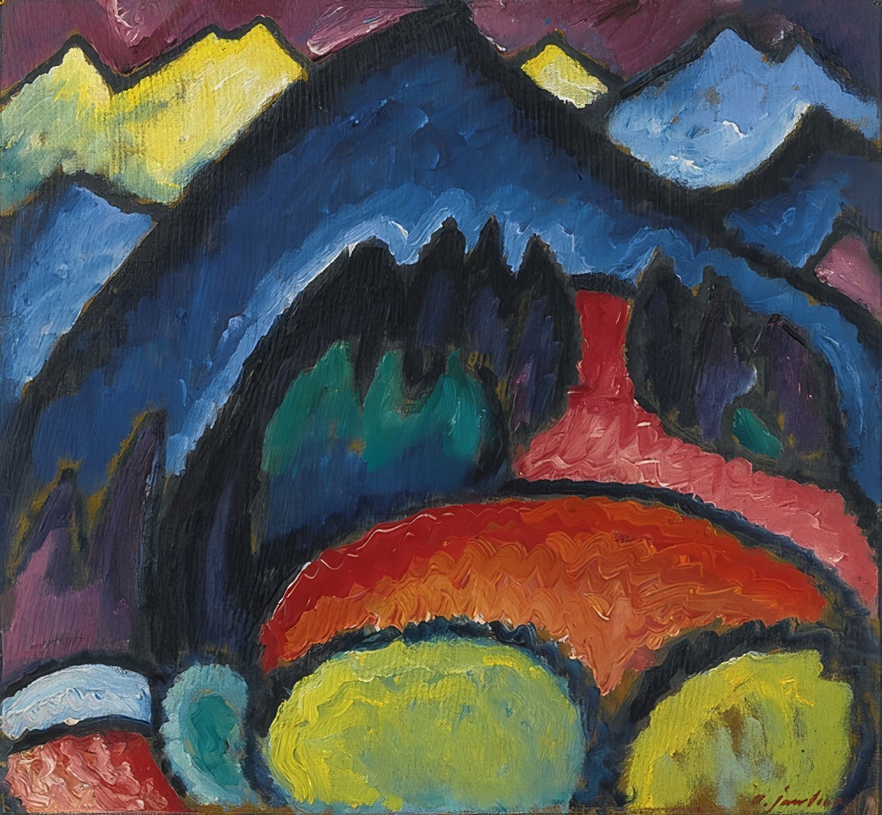 Oberstdorf - montanhas. 1912 de Alexej von Jawlensky