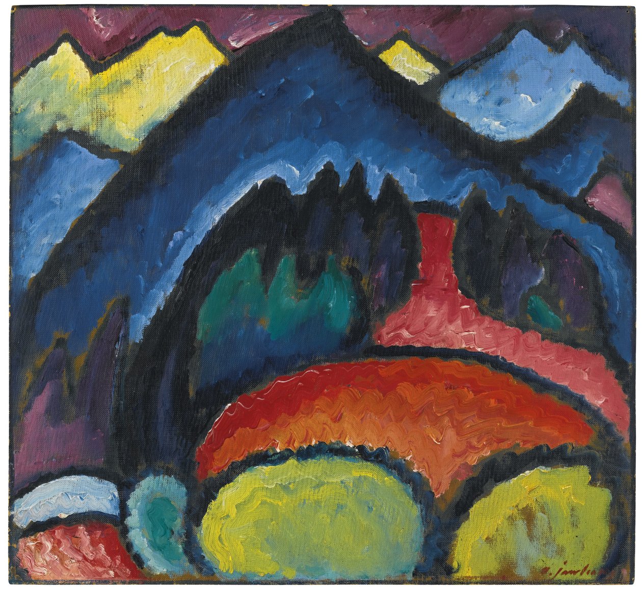 Montanhas Oberstdorf, 1912 de Alexej von Jawlensky