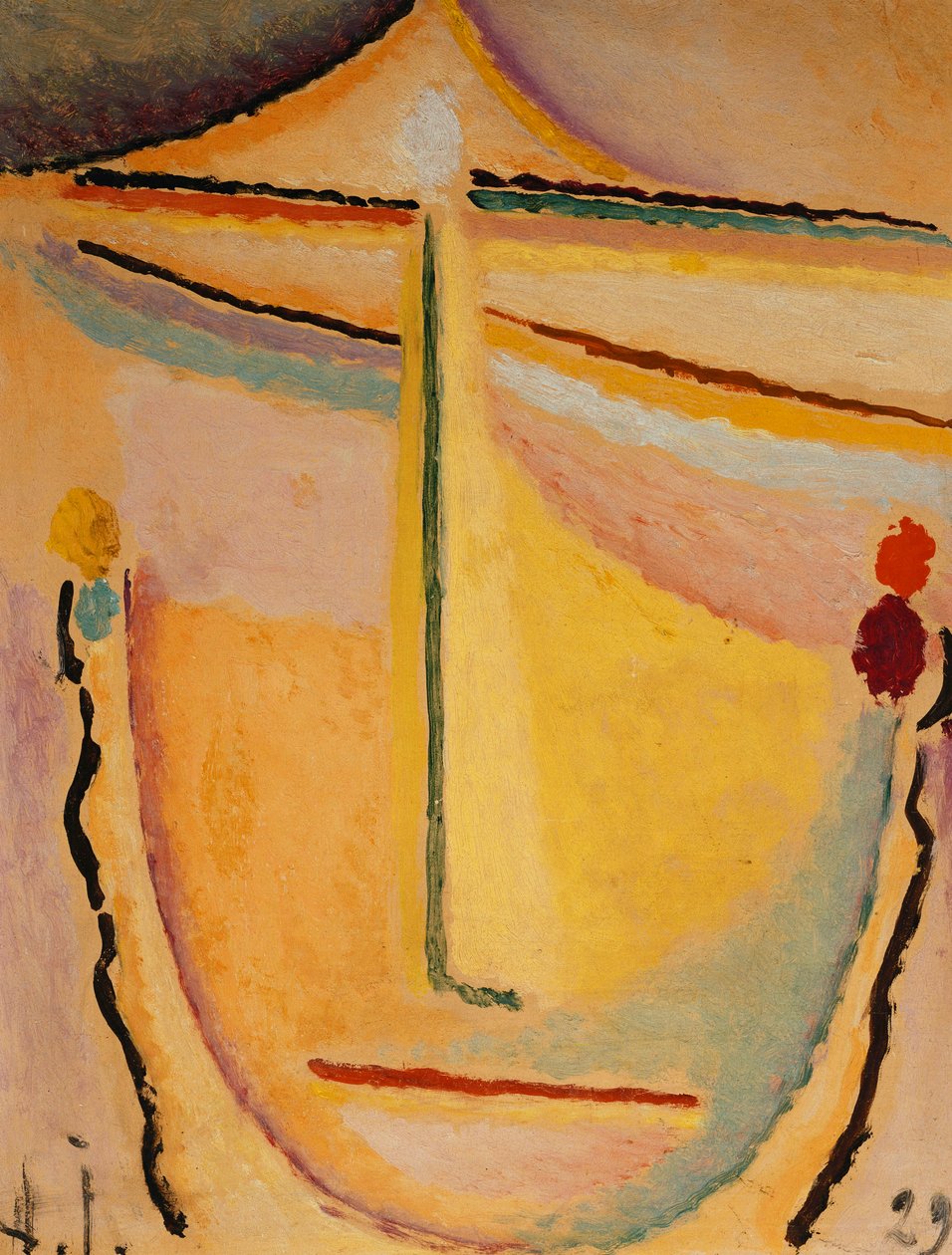 Rosa-laranja; Rosa-Orange, 1929 de Alexej von Jawlensky