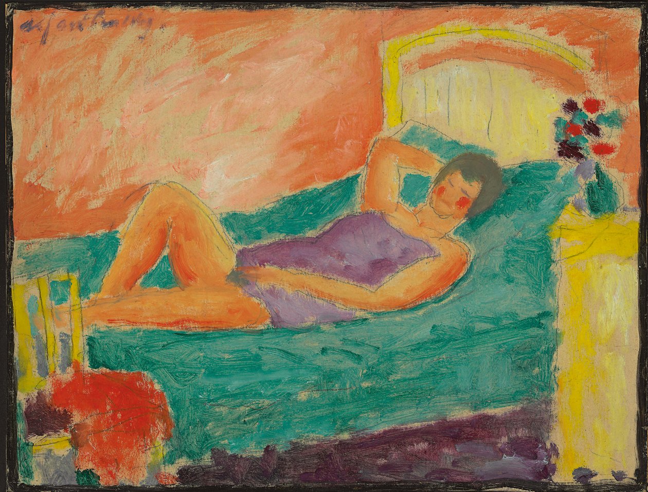 Menina reclinada; Menina deitada, c.1917 de Alexej von Jawlensky