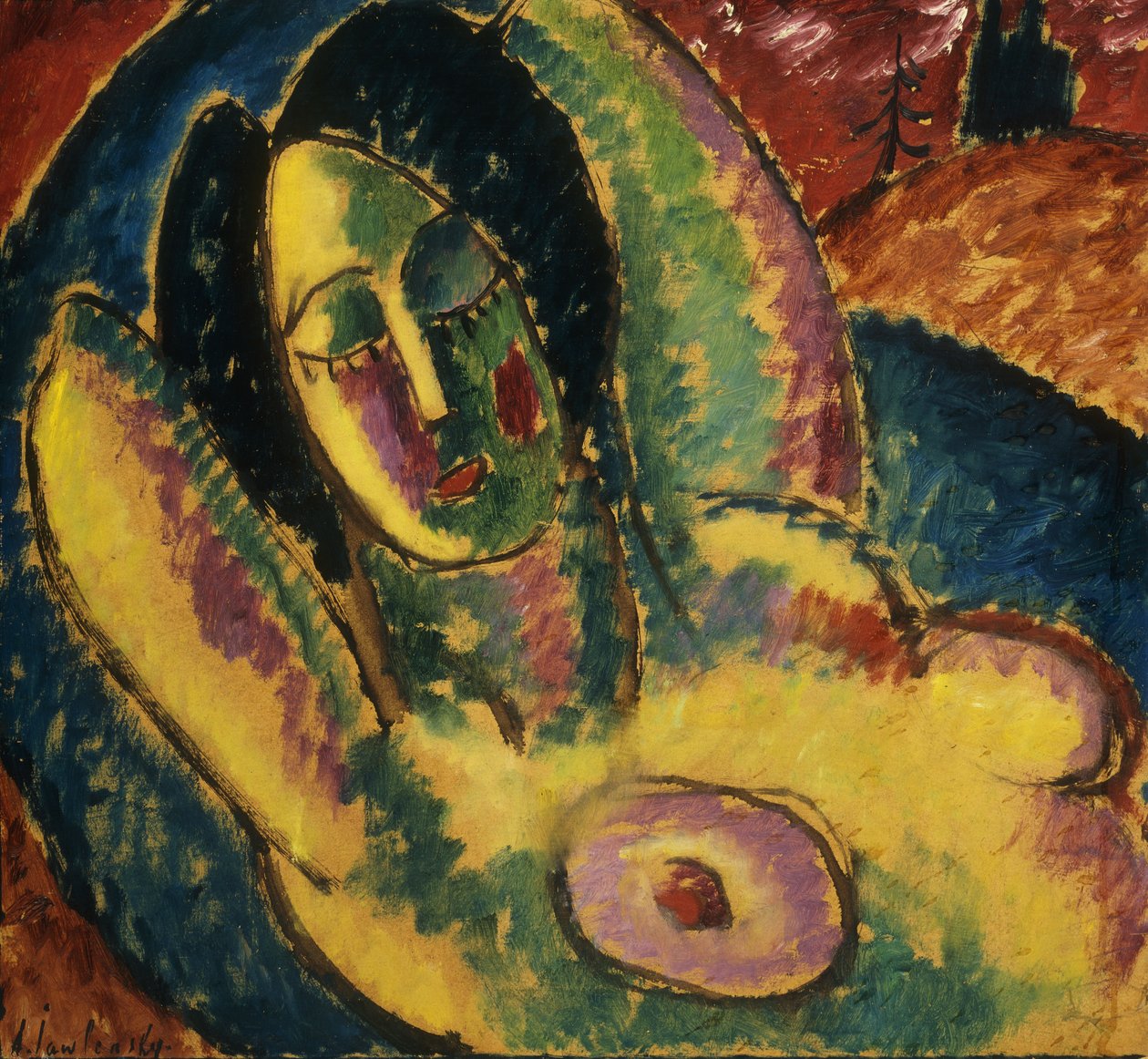 Dormindo; Dormindo, 1912 de Alexej von Jawlensky