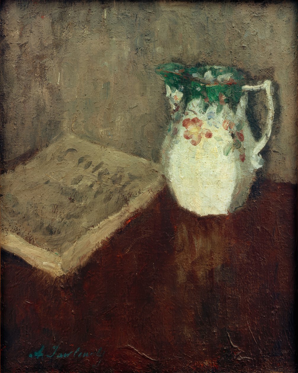 Natureza Morta com Jarro e Livro de Alexej von Jawlensky