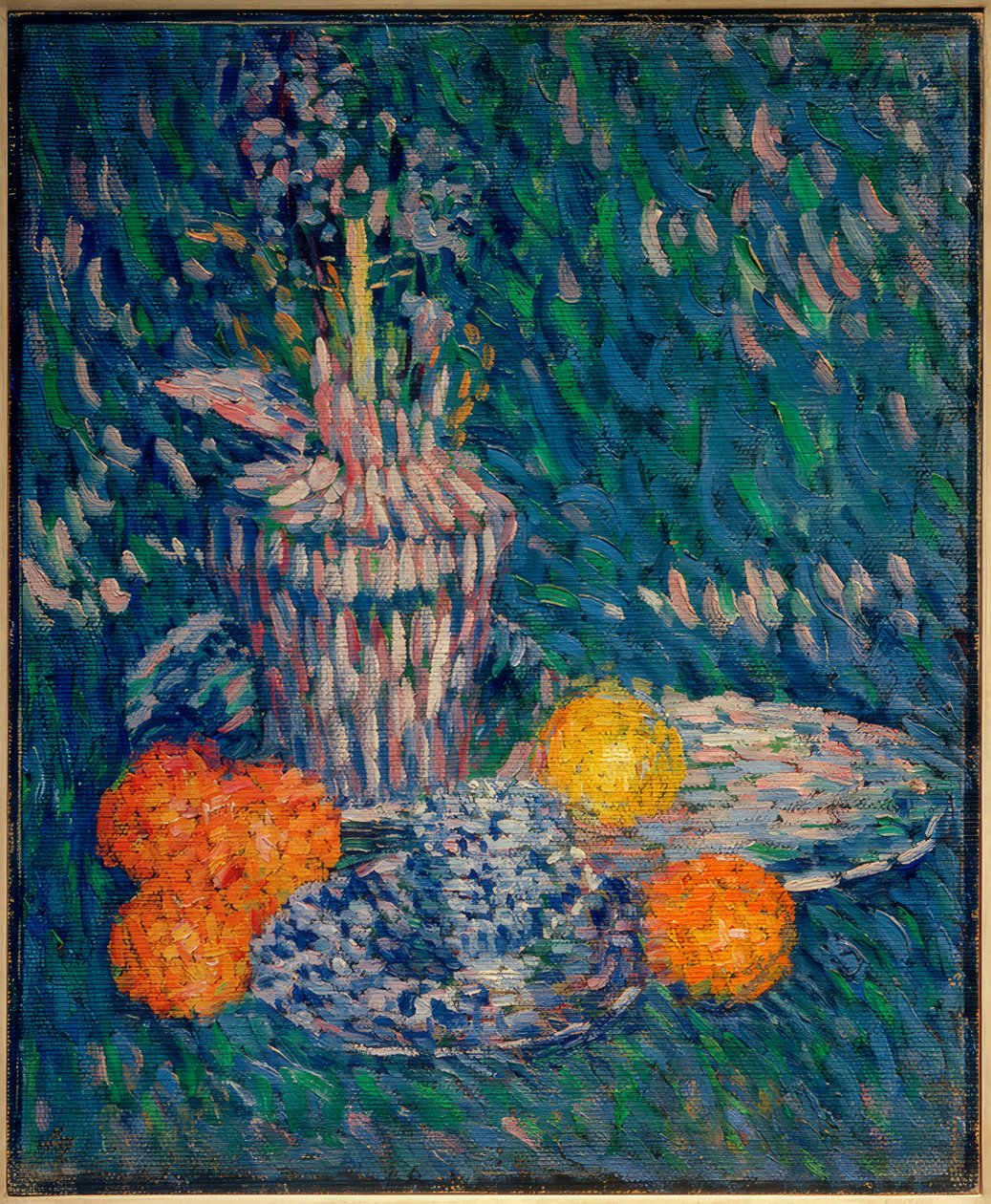 Ainda vida com jacinto e laranjas de Alexej von Jawlensky