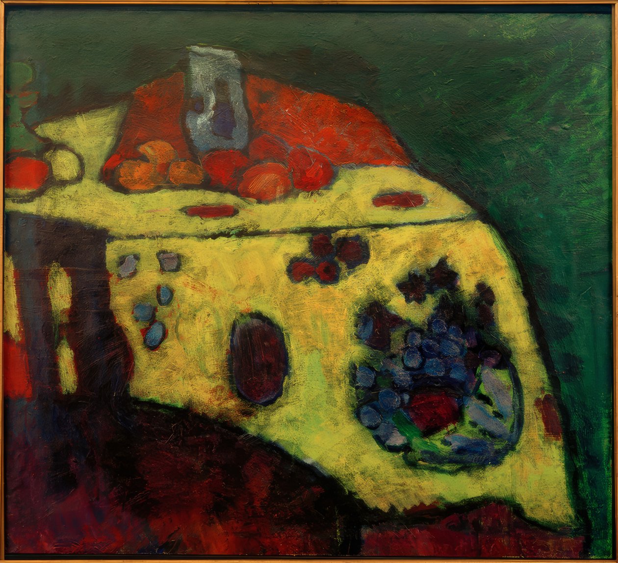 Ainda vida com cobertor amarelo de Alexej von Jawlensky