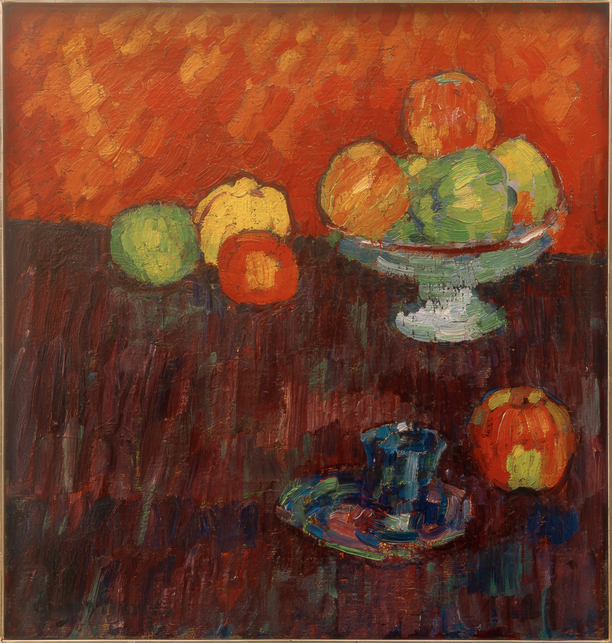 Natureza Morta com Maçãs e Taça Azul de Alexej von Jawlensky