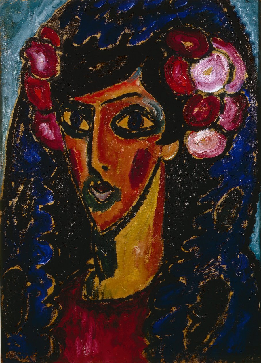 O Mantilla Azul, 1913 de Alexej von Jawlensky