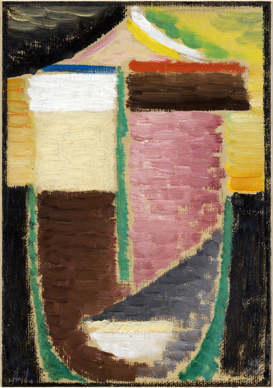 Abstracto de Visage (Cabeça Abstrata). Oeuvre de Alexei von Javlensky (Alexi von Jawlensky, Alexei von Javlensky) (1864-1941), huile sur carton de Alexej von Jawlensky