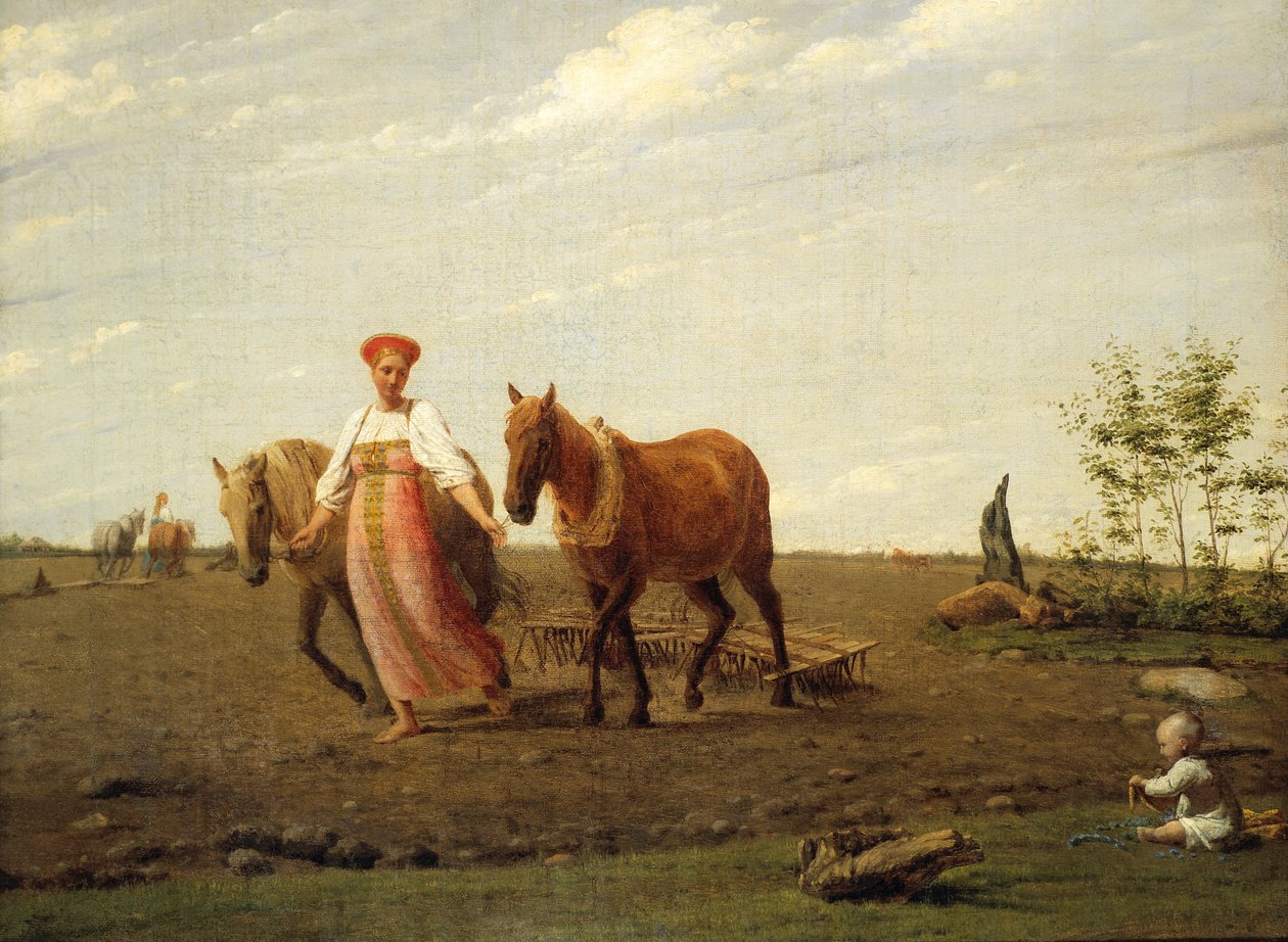 Russo: "No campo arado. primavera" No campo arado. primavera de Alexey Venetsianov