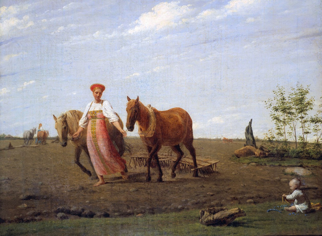 Russo: "No campo arado. primavera" No campo arado. primavera de Alexey Venetsianov