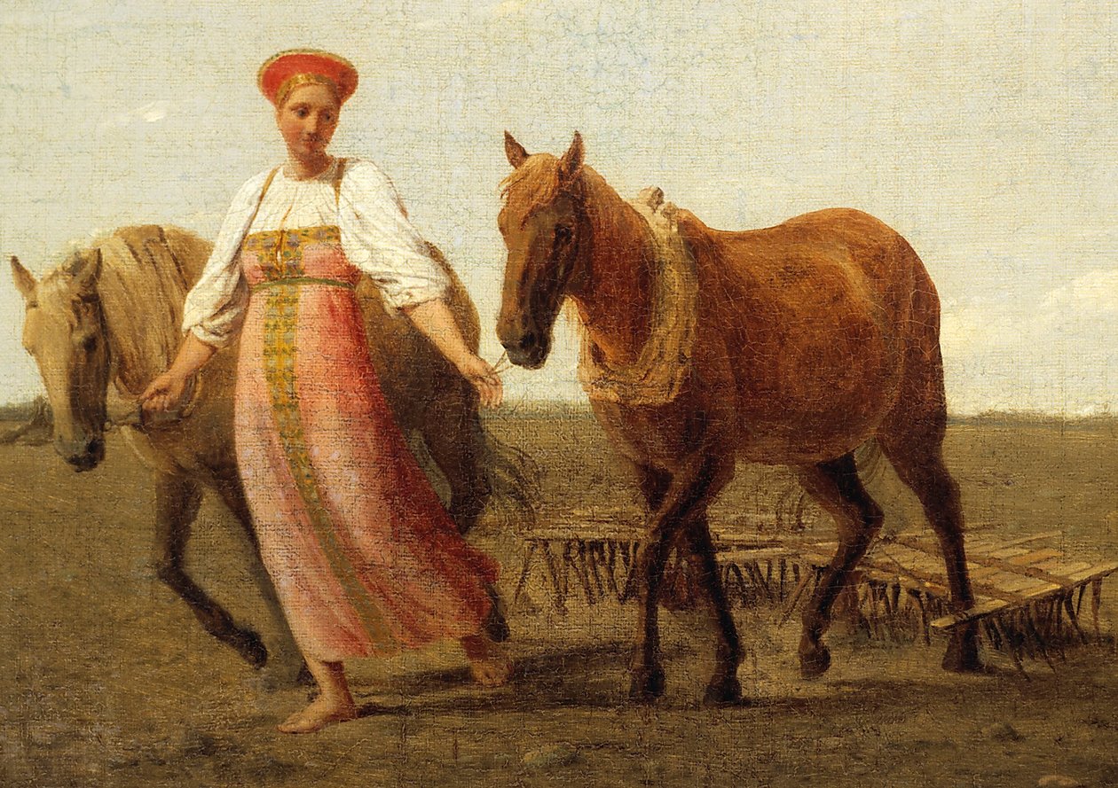 Russo: "No campo arado. primavera" No campo arado. primavera de Alexey Venetsianov