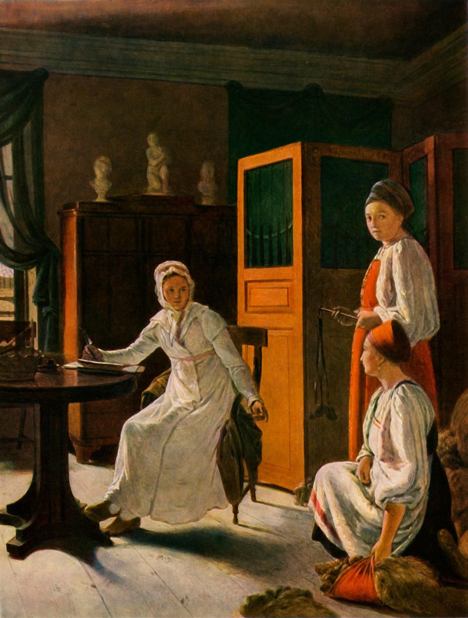 A esposa dos proprietários de terras pela manhã, 1823, 1965. de Alexey Venetsianov