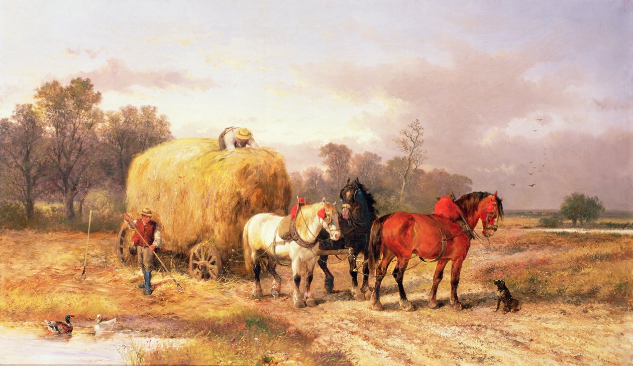 Carting de feno do século XIX de Alexis de Leeuw