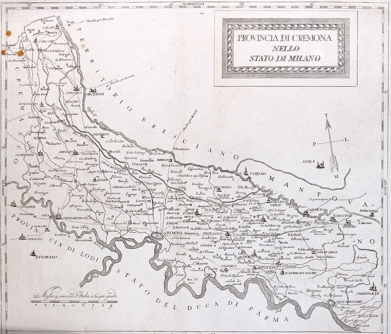 Cremona, Lodi, Mântua, Parma e Brescia, Itália - por A de Alexis Hubert Jaillot