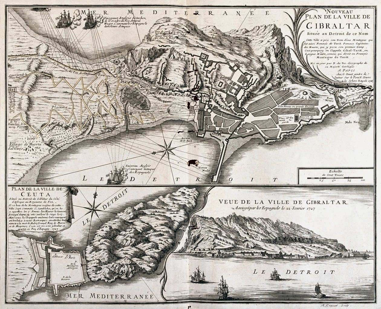 Gibilterra e Ceuta, Espanha - por A de Alexis Hubert Jaillot