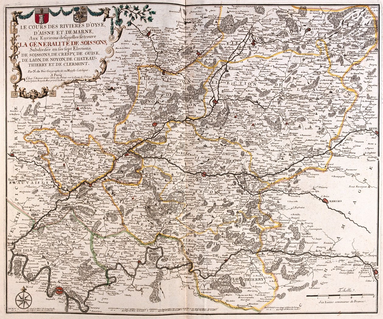O rio Oise, Aisne e Marne, França - por A de Alexis Hubert Jaillot