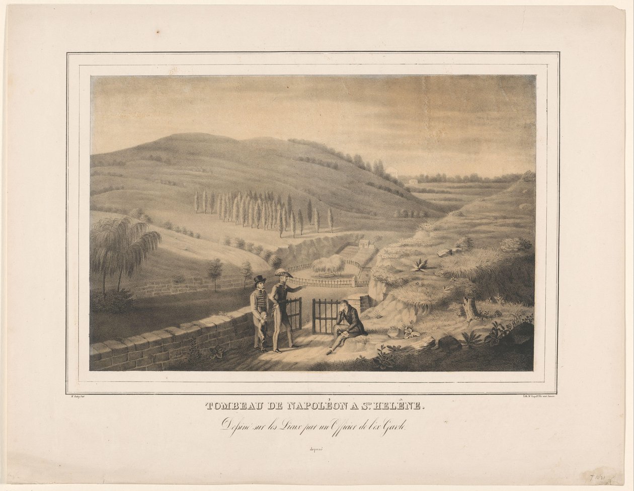 Graf van Napoleon em Sint-Helena Túmulo de Napoleão em Ste. Helena (título no objeto) de Alexis Bafcop